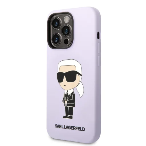 iPhone 14 Pro Karl Lagerfeld KLHCP14LSNIKBCU Liquid Silicone Choupette NFT tok lila - 6