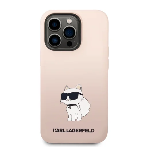 iPhone 14 Pro Max Karl Lagerfeld KLHCP14XSNCHBCP Liquid Silicone Choupette NFT tok rózsaszín - 5