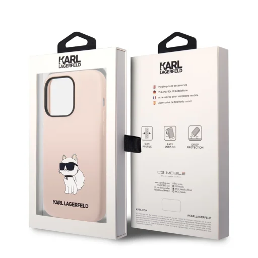 iPhone 14 Pro Max Karl Lagerfeld KLHCP14XSNCHBCP Liquid Silicone Choupette NFT tok rózsaszín - 6