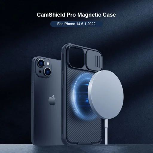 iPhone 14 Plus Nillkin CamShield Pro Magnetic tok kék (MagSafe kompatibilis) - 6