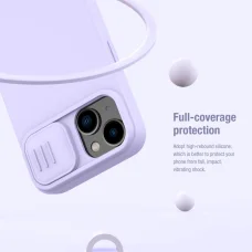 iPhone 14 Plus Nillkin CamShield Silky Magsafe kompatibilis szilikon tok lila