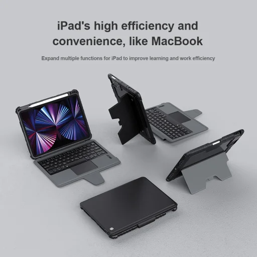 iPad Pro 12.9 2020/2021/2022 Nillkin Bumper Combo Keyboard tok billentyűzettel fekete angol kiosztással - 7