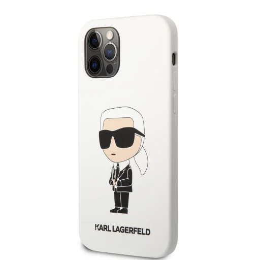 iPhone 12/12 Pro Karl Lagerfeld KLHCP12MSNIKBCH Liquid Silicone Ikonik NFT tok fehér - 1