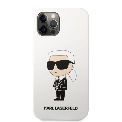 iPhone 12/12 Pro Karl Lagerfeld KLHCP12MSNIKBCH Liquid Silicone Ikonik NFT tok fehér - 6