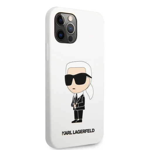 iPhone 12/12 Pro Karl Lagerfeld KLHCP12MSNIKBCH Liquid Silicone Ikonik NFT tok fehér - 2