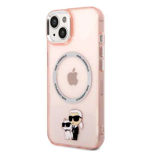 iPhone 14 Plus Karl Lagerfeld IML Karl és Choupette NFT MagSafe kompatibilis tok rózsaszín (KLHMP14MHNKCIP) - 1