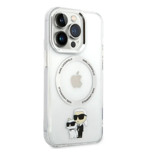 iPhone 14 Pro Max Karl Lagerfeld IML Karl és Choupette NFT MagSafe kompatibilis tok átlátszó (KLHMP14XHNKCIT) - 4