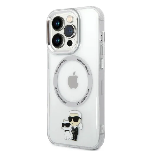 iPhone 14 Pro Max Karl Lagerfeld IML Karl és Choupette NFT MagSafe kompatibilis tok átlátszó (KLHMP14XHNKCIT) - 1