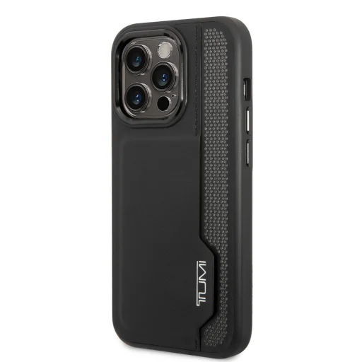 iPhone 14 Pro TUMI bőr tok kártyatartóval fekete - 1