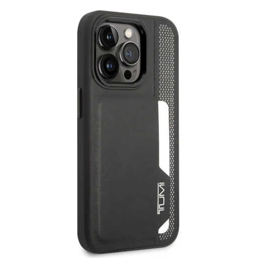 iPhone 14 Pro TUMI bőr tok kártyatartóval fekete - 4