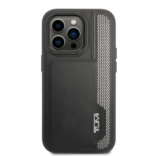 iPhone 14 Pro TUMI bőr tok kártyatartóval fekete - 5