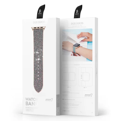 Apple Watch 2/3/4/5/6/7/8/9/SE (45/44/42mm) Dux Ducis band 7 csillogó óraszíj zöld - 6