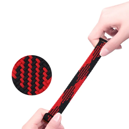 Apple Watch 2/3/4/5/6/7/8/9/SE (41/40/38mm) Dux Ducis óraszíj piros-fekete (Mixture Version) - 3