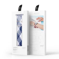 Apple Watch 2/3/4/5/6/7/8/9/SE (41/40/38mm) Dux Ducis óraszíj kék-fehér (Mixture Version)