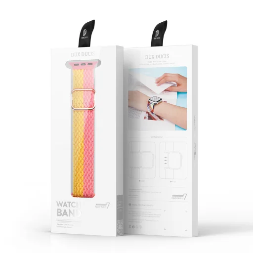 Apple Watch 2/3/4/5/6/7/8/9/SE (41/40/38mm) Dux Ducis óraszíj rózsaszín-sárga (Mixture Version) - 2