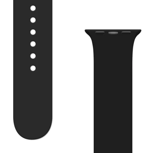 Apple Watch 4/5/6/7/8/SE (38/40/41mm) Silicone APS óraszíj fekete - 1