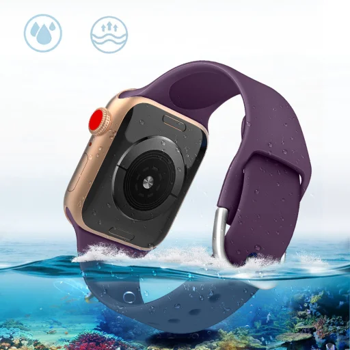 Apple Watch 4/5/6/7/8/SE/Ultra (42/44/45/49mm) Silicone APS óraszíj lila - 4
