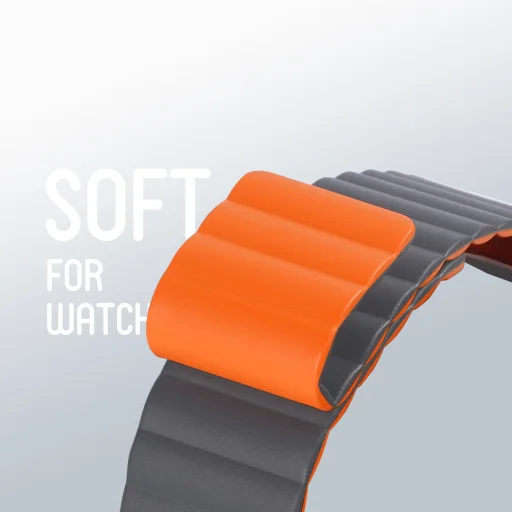 Apple Watch Ultra (49mm) Dux Ducis mágneses óraszíj szürke/narancs - 9