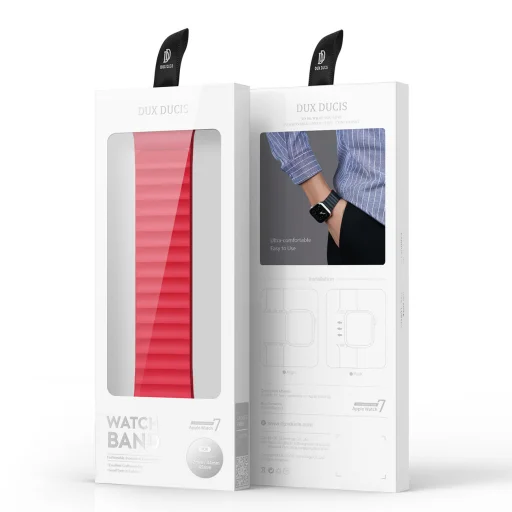 Apple Watch Ultra (49mm) Dux Ducis mágneses óraszíj piros - 11