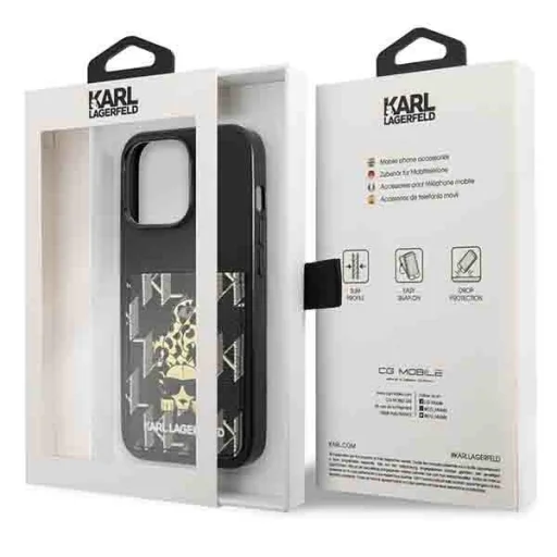 iPhone 13 Pro Karl Lagerfeld KLHCP13LCANCNK Karlimals CardSlot tok fekete - 8