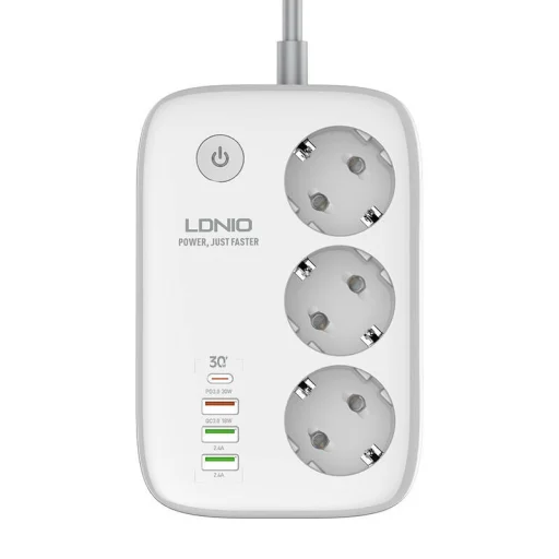 LDNIO SEW3452 Intelligens Wi-Fi Power Strip fehér, hálózati elosztó USB porttal - 4