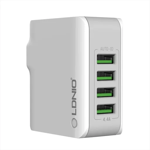 LDNIO 4403 hálózati töltő adapter 4x USB 22W fehér - 1