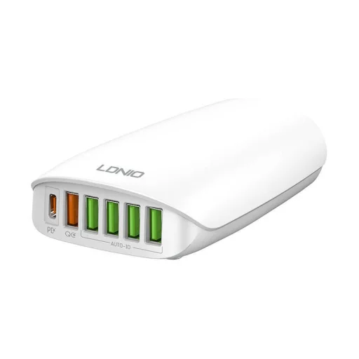 LDNIO A6573C hálózati töltő adapter 5x USB 65W 1,5 m kábellel - 1
