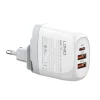LDNIO A3511Q GaN hálózati töltő adapter 2x USB + USB-C, 65W fehér thumbnail