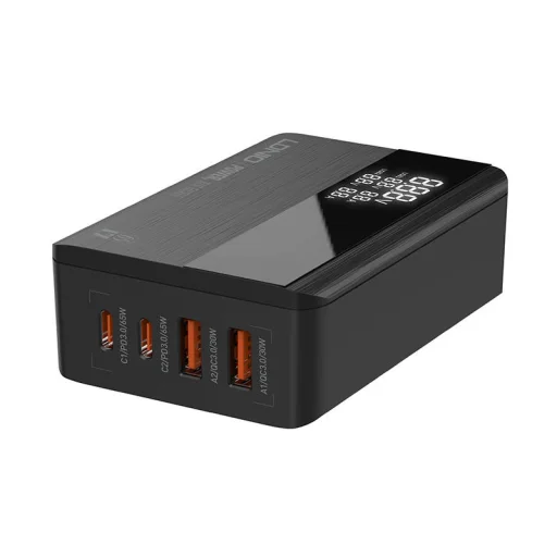 RÉGI LDNIO A4808Q hálózati töltő adapter 2x USB + 2x USB-C, 65W fekete - 1
