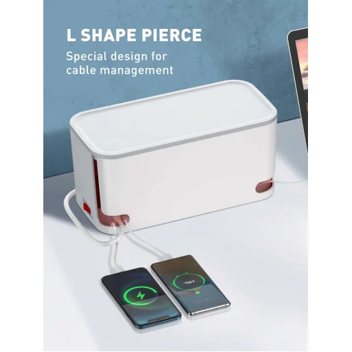 LDNIO SE5334/SC5309 hálózati elosztó 5 AC aljzattal, 3x USB, 2m fehér kábelrendező dobozzal - 14