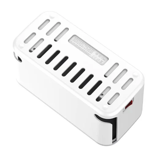 LDNIO SE5334/SC5309 hálózati elosztó 5 AC aljzattal, 3x USB, 2m fehér kábelrendező dobozzal - 7