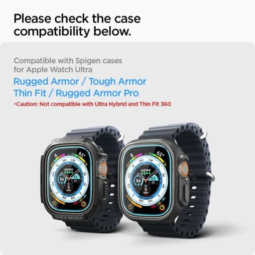 Apple Watch Ultra 1/2/3 49mm Spigen kijelzővédő üvegfólia GLAS.TR EZ FIT 2db felhelyező kerettel AGL05556 - 5