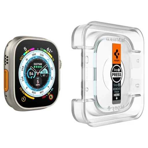 Apple Watch Ultra 1/2/3 49mm Spigen kijelzővédő üvegfólia GLAS.TR EZ FIT 2db felhelyező kerettel AGL05556 - 2