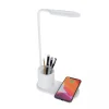 Asztali LED lámpa tolltartóval, vezeték nélküli töltéssel 10W fehér - 2