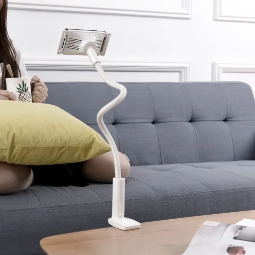 Choetech 2 az 1-ben rugalmas telefontartó vezeték nélküli töltővel 10 W fehér (T548-S) - 6