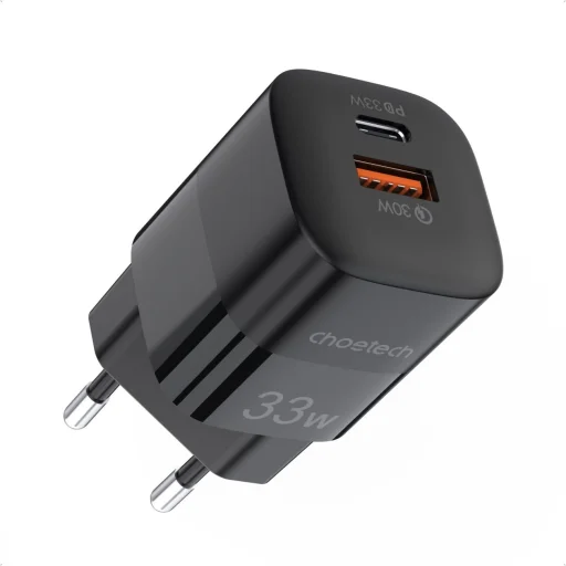 Choetech USB fali gyorstöltő USB Type C PD QC 33W fekete (PD5006) - 8