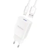Dudao USB fali töltő QC3.0 12W fehér + Lightning kábel 1m (A3EU) thumbnail