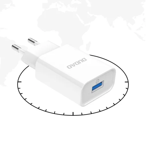 Dudao USB fali töltő QC3.0 12W fehér + Lightning kábel 1m (A3EU) - 8