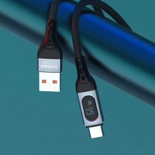 Dudao USB - USB Type C kábel gyorstöltés PD 66W 1m fekete (L7Max) - 4