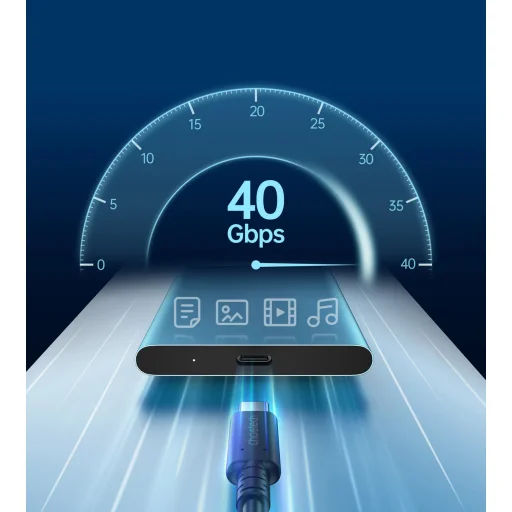 Choetech USB-C - USB-C kábel USB 4 Gen3 100W 40Gbps / 8K 0.8m fekete (XCC-1028) - 7