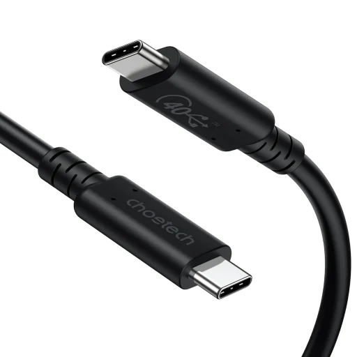 Choetech USB-C - USB-C kábel USB 4 Gen3 100W 40Gbps / 8K 0.8m fekete (XCC-1028) - 1
