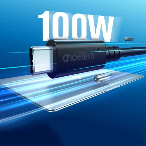 Choetech USB-C - USB-C kábel USB 4 Gen3 100W 40Gbps / 8K 0.8m fekete (XCC-1028) - 2