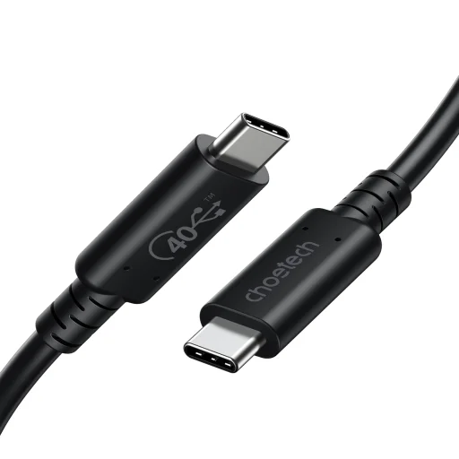 Choetech USB-C - USB-C kábel USB 4 Gen3 100W 40Gbps / 8K 0.8m fekete (XCC-1028) - 3