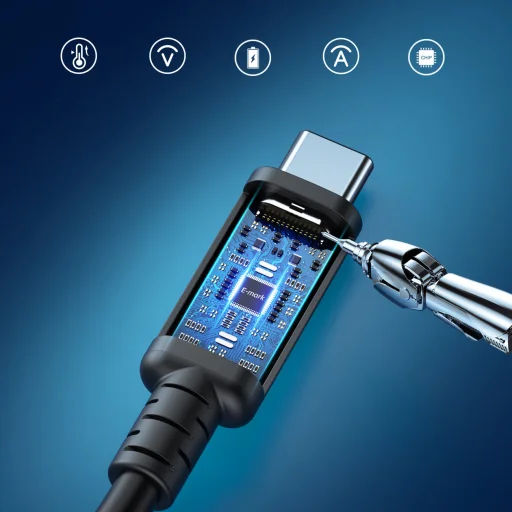 Choetech USB-C - USB-C kábel USB 4 Gen3 100W 40Gbps / 8K 0.8m fekete (XCC-1028) - 4