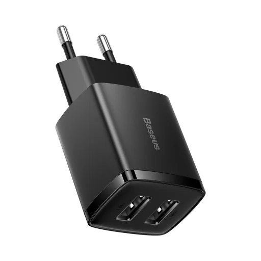 Baseus kompakt hálózati töltő adapter 2U 10,5W EU fekete - 8