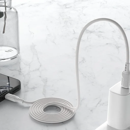 Dudao USB Type C kábel töltéshez és adatátvitelhez 100W PD 1m fehér (L5S_1M) - 5