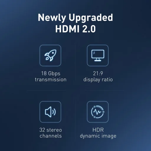 Baseus High Definition Series HDMI 2.0 kábel 4K60Hz 0.75m fekete (WKGQ030101) - 3