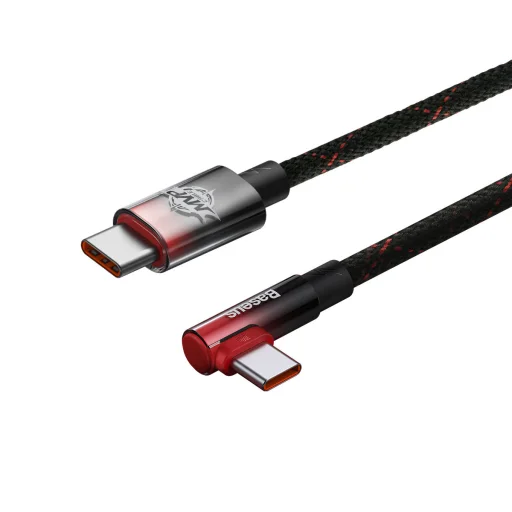 Baseus 90 fokban döntött USB Type C - USB Type-C kábel 2m 100W 5A piros MVP (CAVP000720) - 3