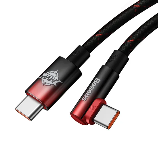 Baseus 90 fokban döntött USB Type C - USB Type-C kábel 2m 100W 5A piros MVP (CAVP000720) - 4