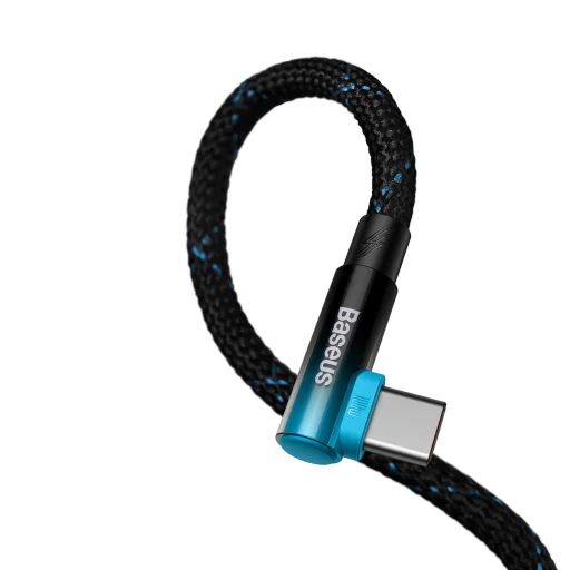 Baseus MVP 90 fokban döntött USB Type C - USB Type-C kábel 2m 100W 5A kék (CAVP000721) - 8